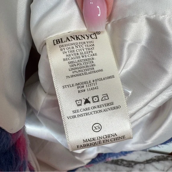 BLANKNYC Prime Time Plaid Women's Jacket - Pink and Blue - Picture 6 of 8